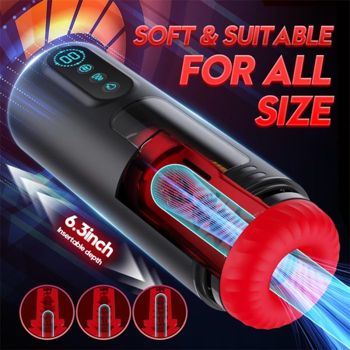 Automatic Male Masturbator - Men Penis Pump with 9 Sucking & Thrusting & Vibrating Modes & Heating Function