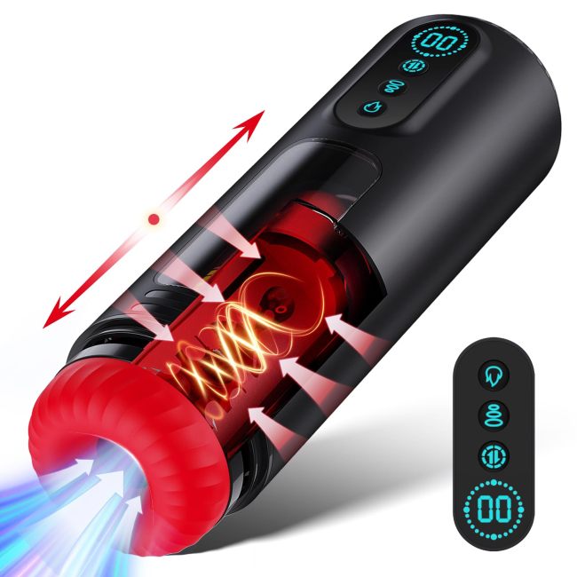 Automatic Male Masturbator - Men Penis Pump with 9 Sucking & Thrusting & Vibrating Modes & Heating Function