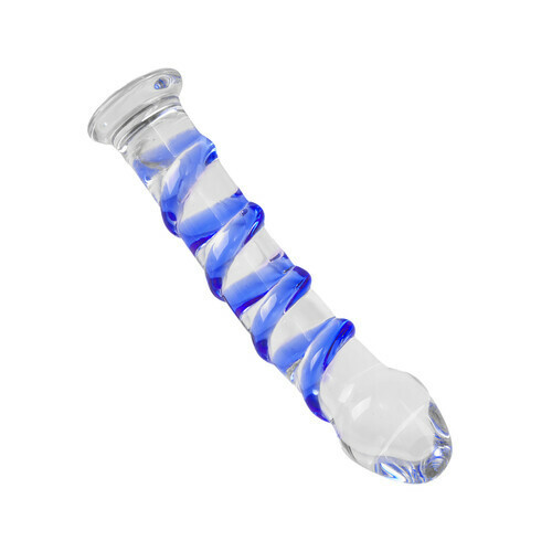 Crystal Glass Dildo with Suction Cups for G-spot Stimulation 6.88 Inches