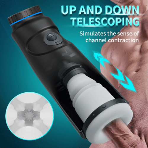 Yayo - Black Stepless Adjustable Speed Thrusting Twisting Male Masturbation Cup