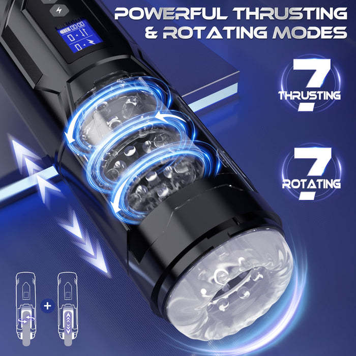 STORM| 3 in 1 Thrusting and Rotating vibrating Male Masturbator Toy