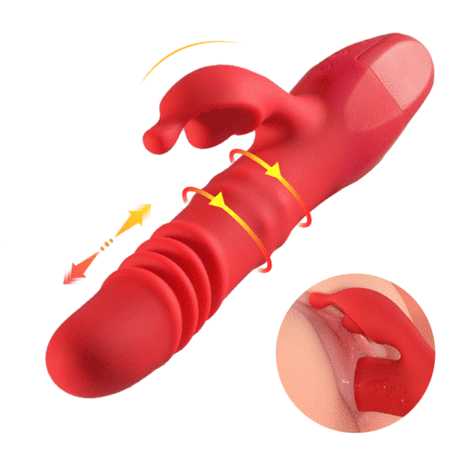 Edenlegend Cherry Red Dual Rotating Bead 10 Vibrating 6 Thrusting G Spot Vibrator