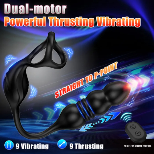 Dual-motor Powerful Thrusting Vibrating Anal Sex Toys