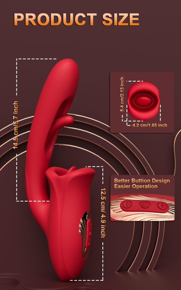 G Spot Vibrator Adult Sex Toys for Women, Tongue Clitoral Stimulator with 10 Licking Sucking 10 Vibration Modes Flapping  Anal Sex toys for Couples