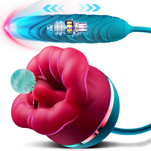 Sex Toy Vibrator 3in1 Big Mouth-Shaped Vibrator with 9 Tongue Licking & 6 Thrusting G Spot Adult Games Nipple Massager Licking Stimulator for Women Man Couples