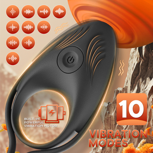 Edenlegend™ SonicBand-R10 – 10-Vibration Cock Ring, Black Silicone, Independent Version