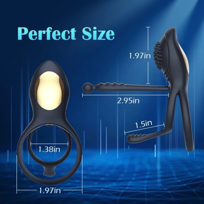 Edenlegend™ Surge Ring – 10-Mode Dual-Motor Vibrating Cock Ring, Remote Version, Silicone + ABS