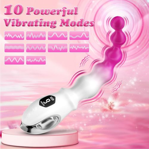 Edenlegend™ GlowBeads – Digital Display Vibrating Bead Wand, 10 Modes, Gradient Silicone + ABS, IPX6