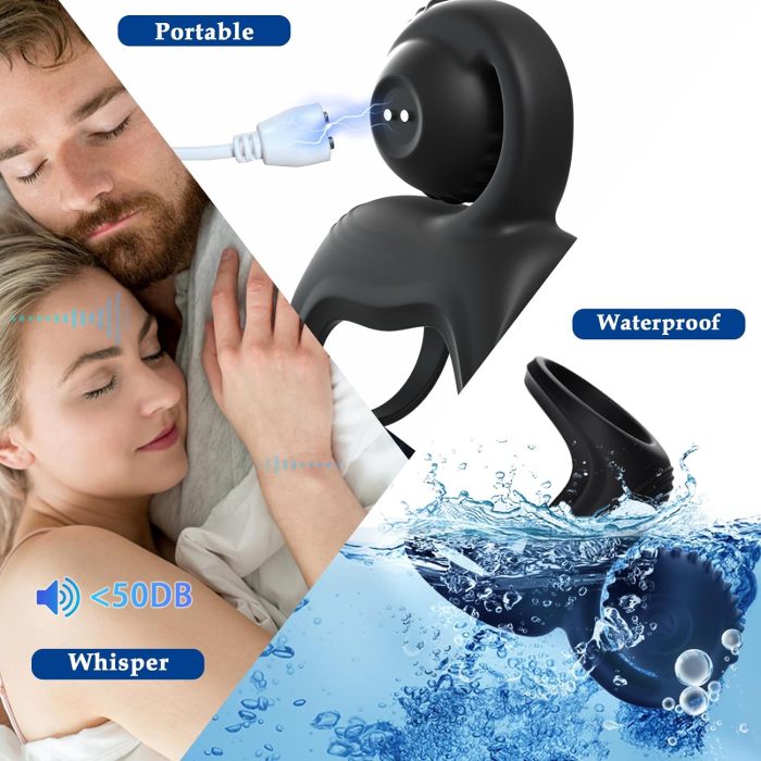 Edenlegend™ Thunder Ring – 10-Mode Dual-Motor Vibrating Silicone Cock Ring, Standalone Version
