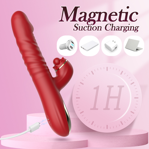 Eedenlegend™ FlexiBunny-R10 – Red Liquid Silicone Rabbit Vibrator, Thrusting + Swing Mode, IPX7, Standalone