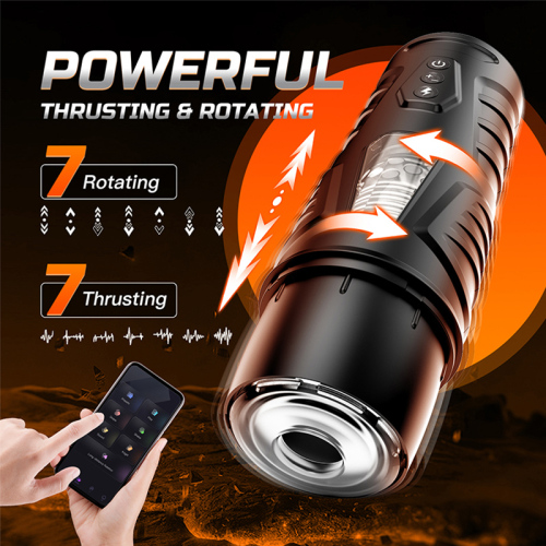 Edenlegend™ StormCup – APP-Controlled Rotating & Thrusting Masturbator, 7+1 Modes, Black, Suction Mount