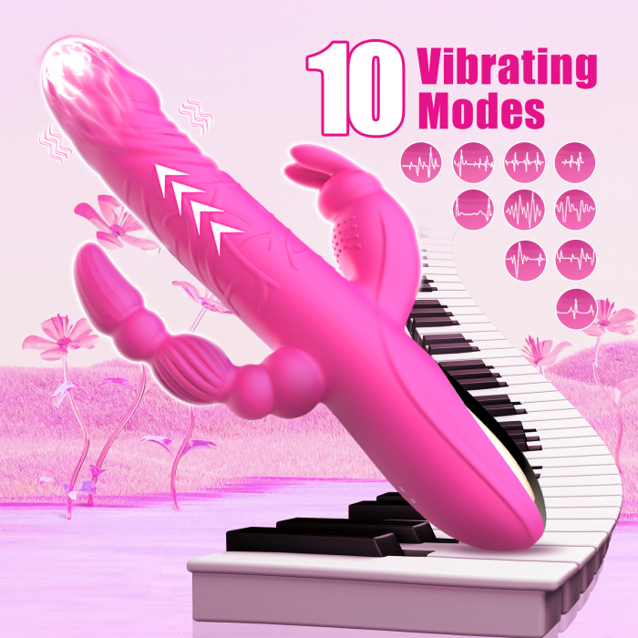 Edenlegend™ PulseThrust – 3-in-1 Vibrator with 10 Modes, Dual Vibration & Thrusting, IPX6 Waterproof