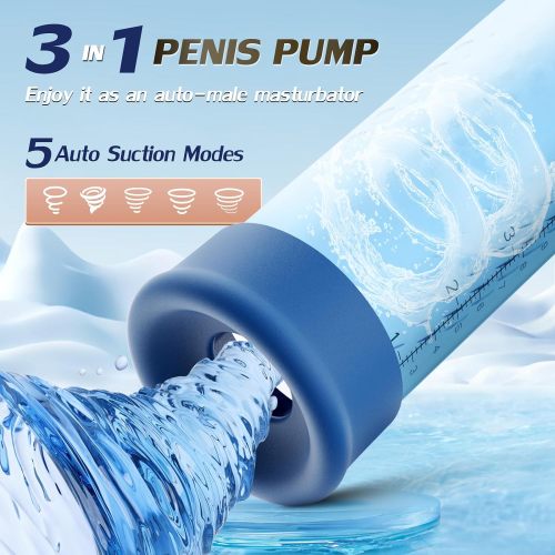 Edenlegend™ PowerPump – Penis Enlarger with 5-Level Suction, One-Touch Boost & Release, Gradient Color, Standalone