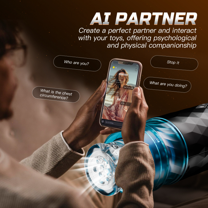 Edenlegend™ StormRide – APP-Controlled Thrusting & Rotating Masturbator, 7+1 Modes, Black & Blue, with Suction Base
