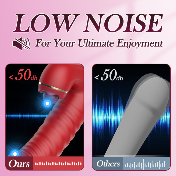Eedenlegend™ FlexiBunny-R10 – Red Liquid Silicone Rabbit Vibrator, Thrusting + Swing Mode, IPX7, Standalone