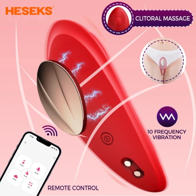 Edenlegend™ StarMuse – 10-Mode Magnetic Wearable Vibrator, Red Liquid Silicone, APP / Remote Control, IPX7