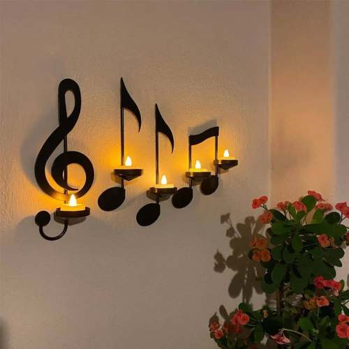 Candlestick with music notes