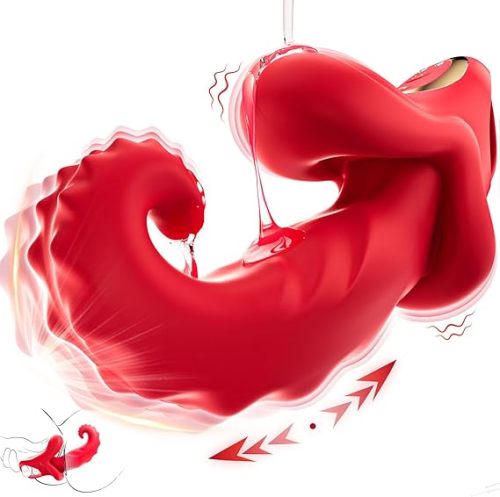 Rose Thrusting Tongue Vibrator – 10 Mode G Spot Licking Sex Toy for Women & Couples