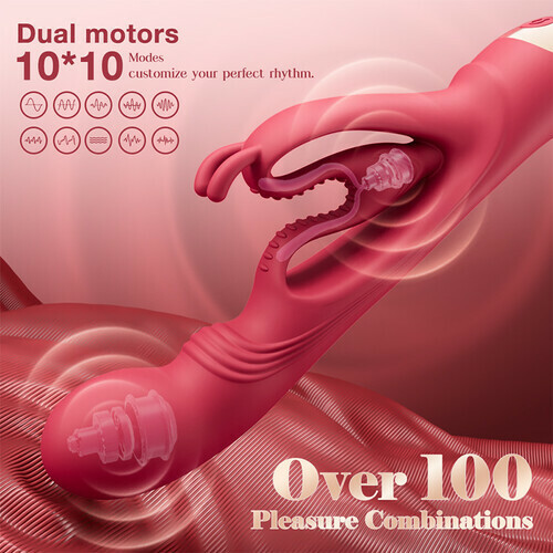 Hellofuntoys 10*10 Vibrating Innovative Hollow Ears Design Dual Motor Buniva Rabbit Vibrator