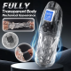 Hellofuntoys™ Fully Transparent Vibrating Sucking Voice Male Mechanical Stroker