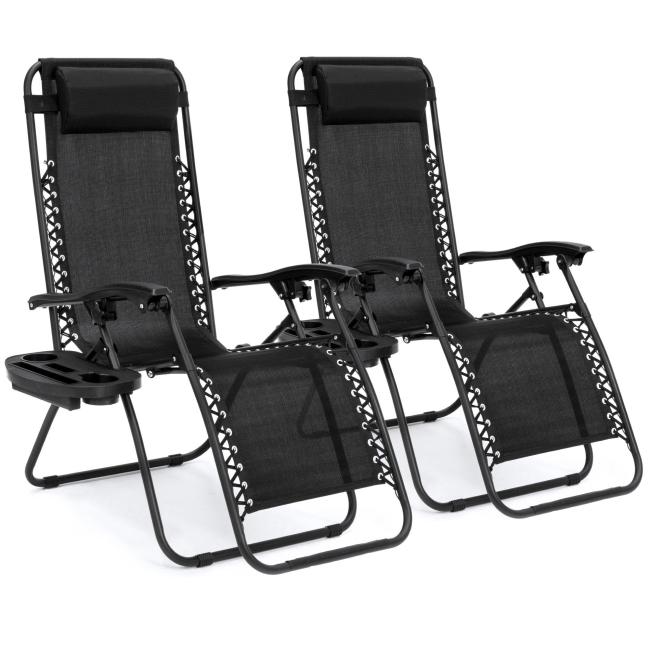 Us 57 50 Set Of 2 Adjustable Zero Gravity Patio Chair Recliners W Cup Holders Cloustonan Com - Patio Chair Recliner