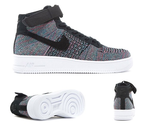 Men Nike Air Force 1 Ultra Flyknit Mid Trainer | Hot Punch / Black /