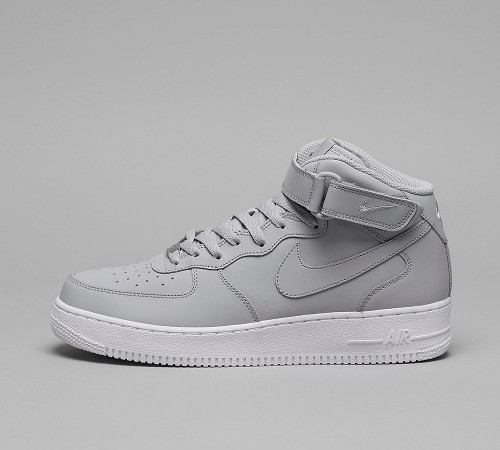 Men Nike Air Force 1 Mid '07 Trainer | Wolf Grey / White