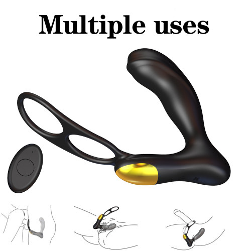 Prostate Massager  upgrade version（two motors vibrate）with cock ring lock
