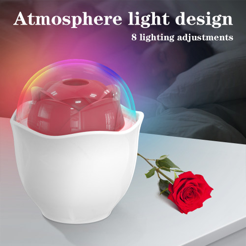 Eggshell Rose Sucking Vibration，Atmosphere light design ,9 sucking modes + 8 lighting modes