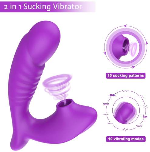 2 in 1 sucking vibrator,10 powerful modes