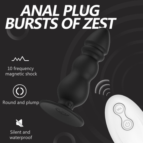 10 frequency magnetic shock,one-click orgasm anal plug