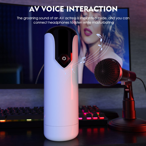 7 modes thrusting,sucking,AV voice interaction and intelligent heating masturbator cup