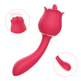 2 in 1 Rose tongue vibrator with handle