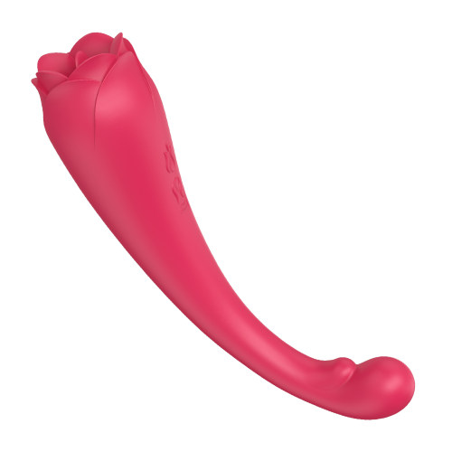 2 in 1 tongue licking rose toy vibrator,9 frequencies modes
