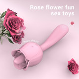 2 in 1 Rose tongue vibrator with handle