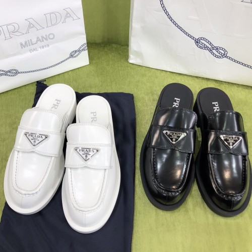 Prada Brushed Leather Mules Sneaker Size 35-40   2-Color
