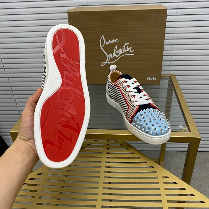 Christian Louboutin Louis Junior Spikes Sneaker Size 36-46  9-Color