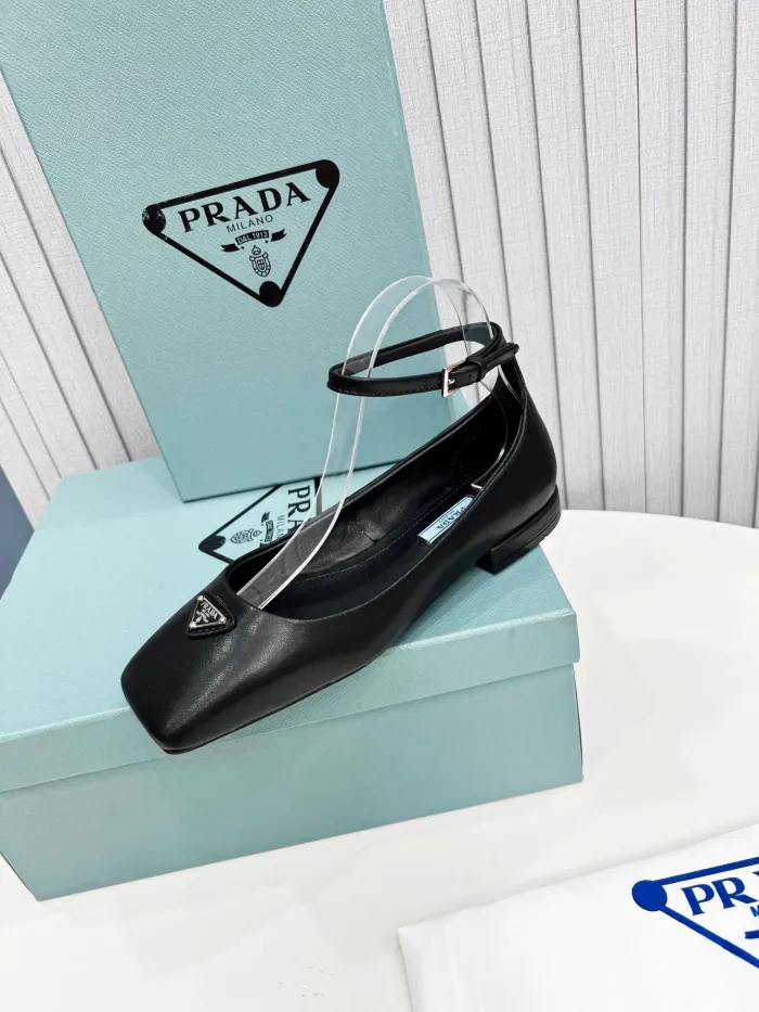 Prada Metallic Leather Ballerinas Pumps Size 35-41 3-Color