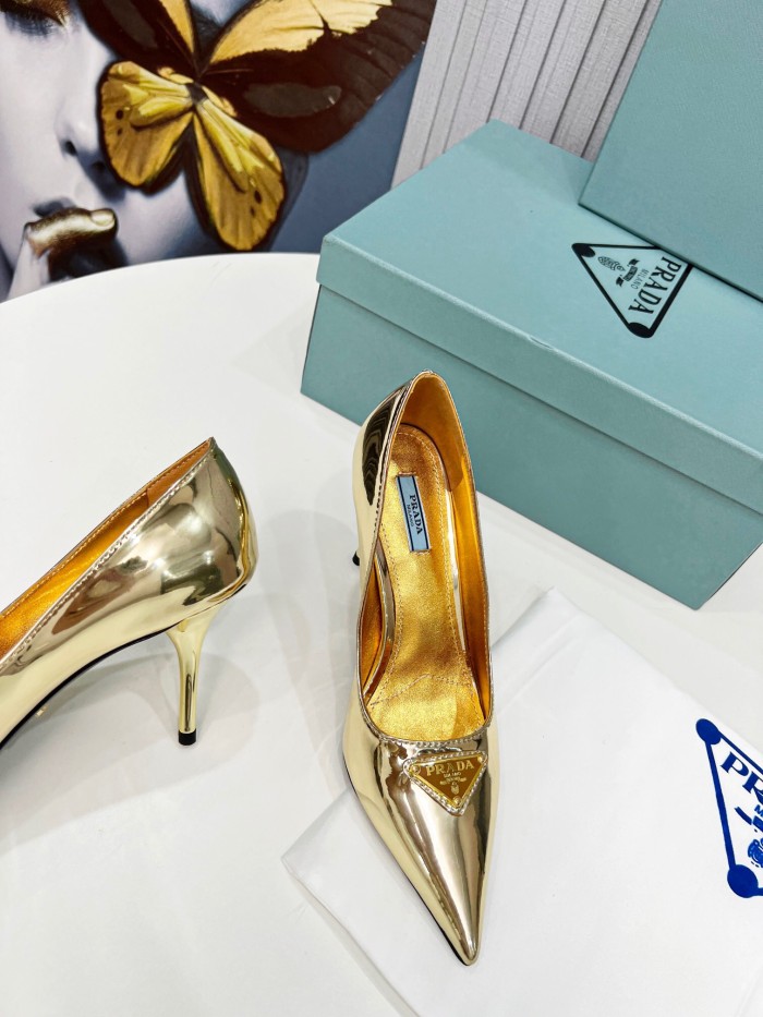 Prada Brushed Leather Pumps Size 35-41 8-Color