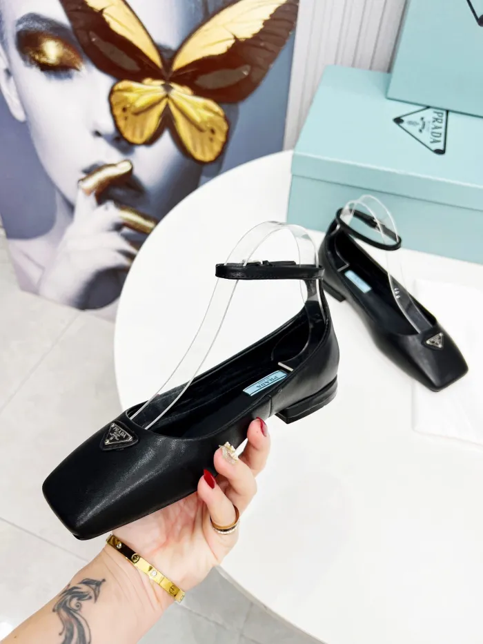 Prada Metallic Leather Ballerinas Pumps Size 35-41 3-Color