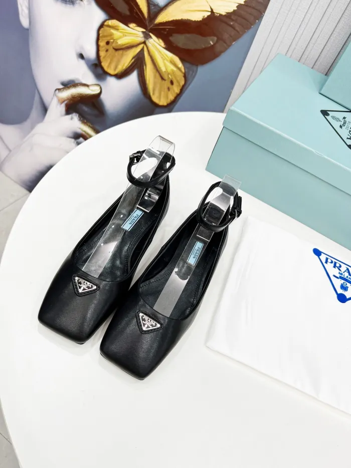 Prada Metallic Leather Ballerinas Pumps Size 35-41 3-Color