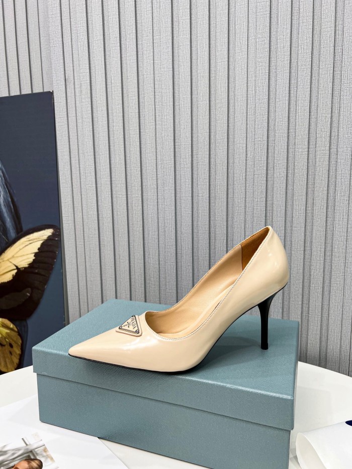 Prada Brushed Leather Pumps Size 35-41 8-Color