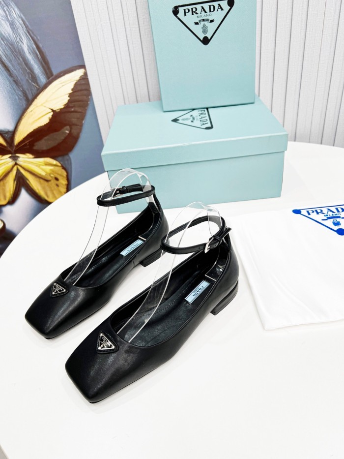 Prada Metallic Leather Ballerinas Pumps Size 35-41 3-Color