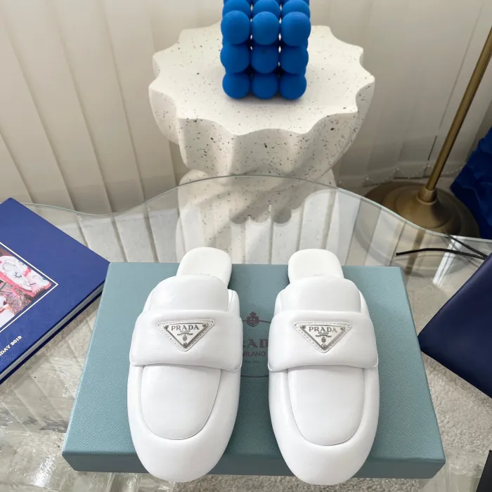 Prada Soft Padded Leather Slippers Size 35-41  4-Color