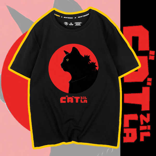 純棉 哥吉拉貓聯名T，三件NT$1099