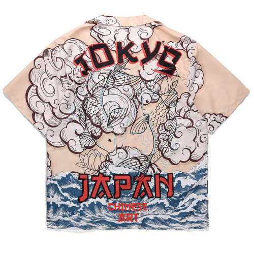 海浪短袖襯衫