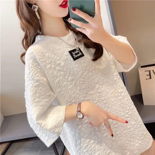 浮雕風花瓣長T，兩件990