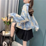 小熊印花牛仔外套