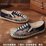 民俗風 天蝎/飛豹刺繡圖案手工布鞋