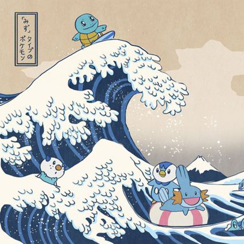 純棉 神奈川衝浪傑尼龜短T 三件1099